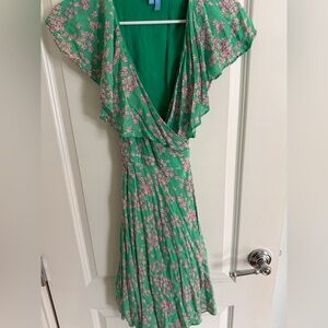 Draper James Green and Pink Wrap Dress